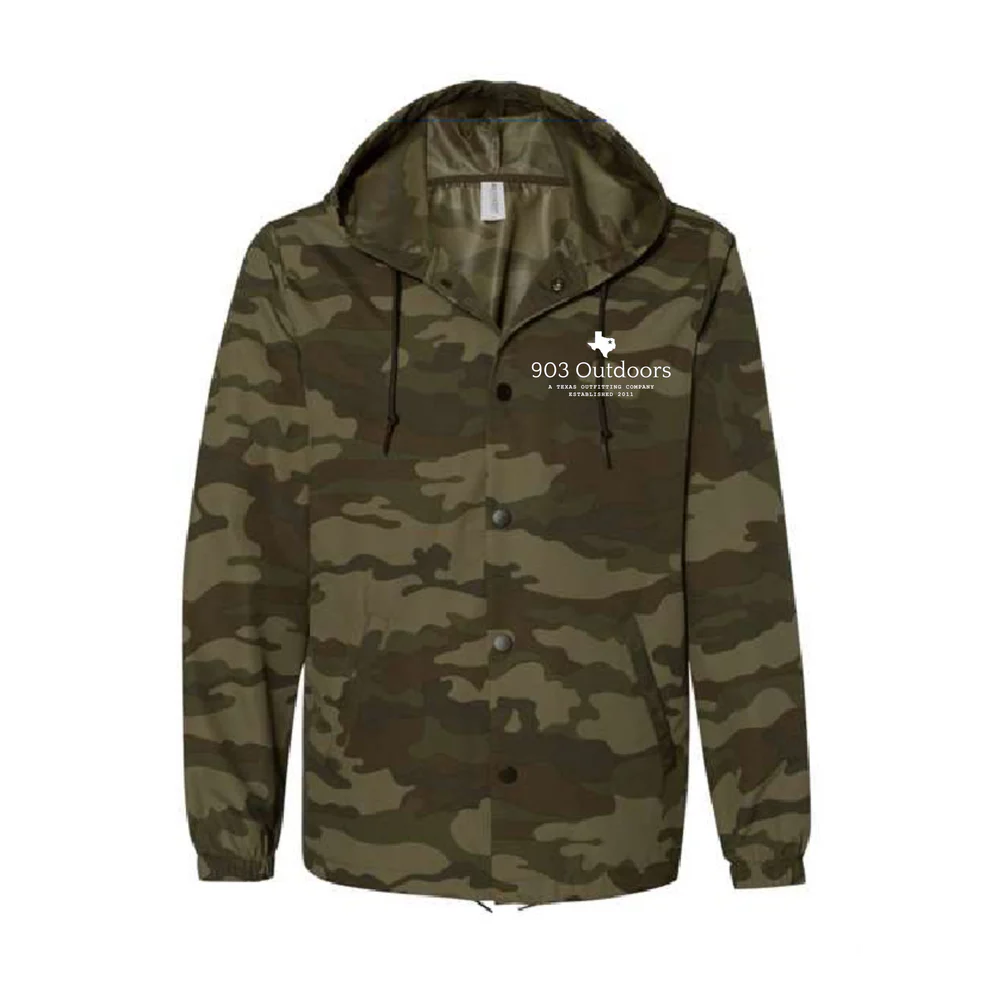 903-Water-Resistant Hooded Windbreaker